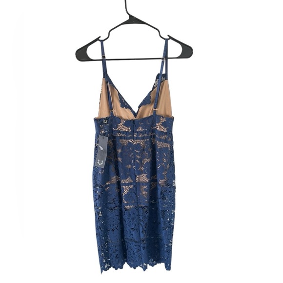 For Love & Lemons NEW Gianna Blue Lace Midi Dress - Picture 3 of 8